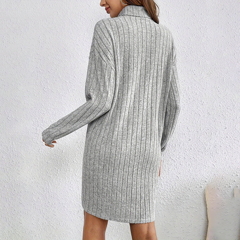 Women's Casual Slim Turtleneck Mini Dress Women's Wear