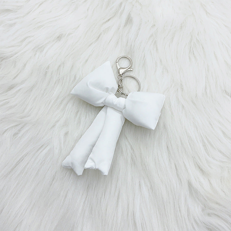 Plush Heart Bow Keychain - Savge Charmz