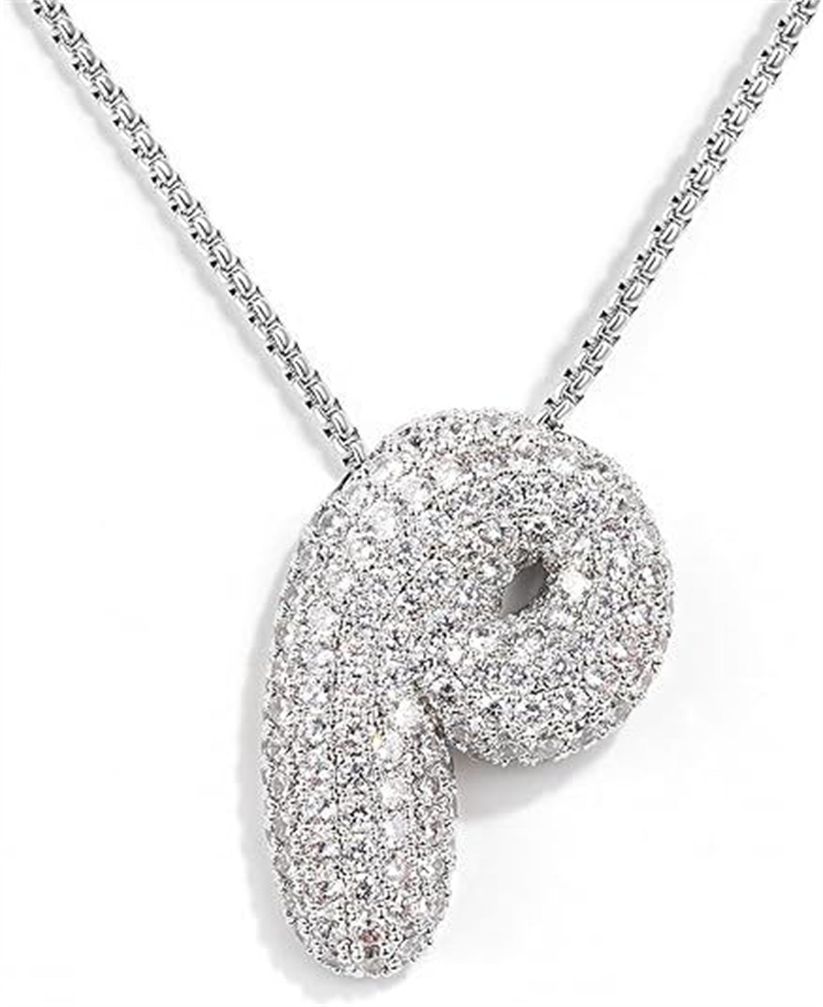 Bubble Letter Pendant Necklace