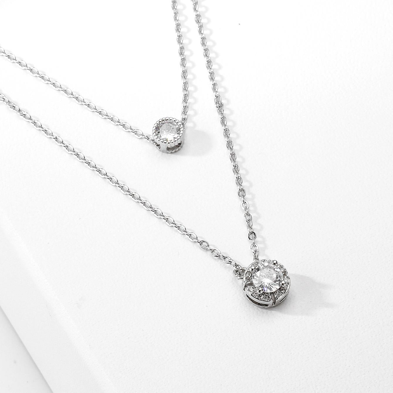 Elegant Sparkling Zircon Pendant Necklace