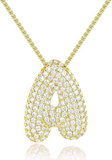Bubble Letter Pendant Necklace