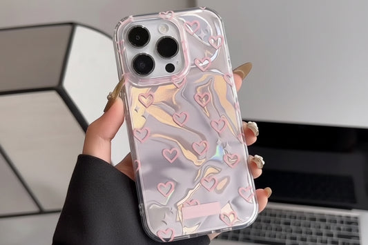 Funda de teléfono amor Corazones cayendo Ondulación de agua