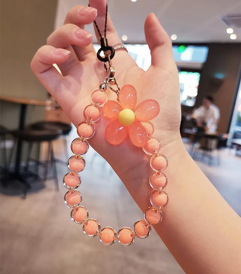 Flower Beaded Mobile Phone Charm