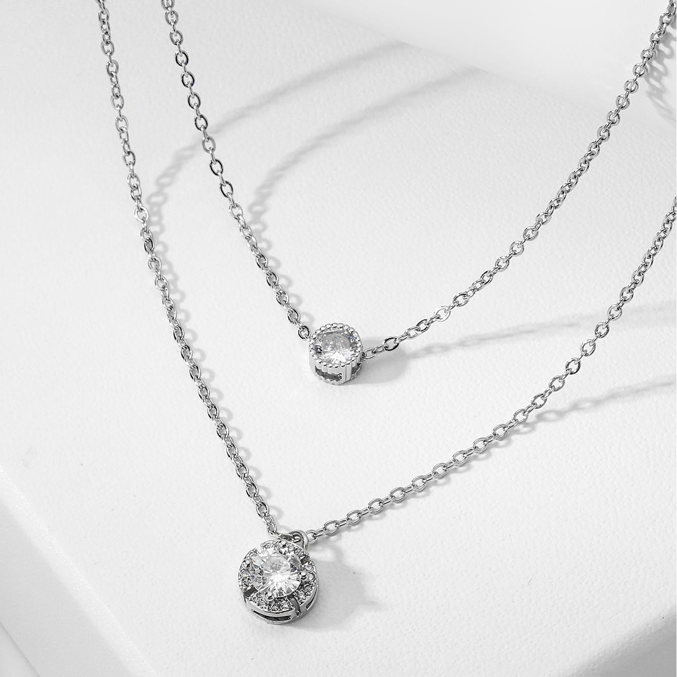 Elegant Sparkling Zircon Pendant Necklace