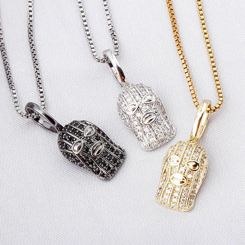 Masked face necklaces
