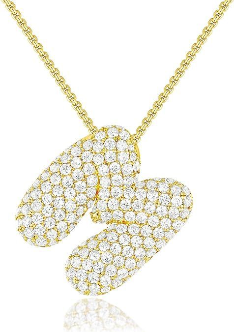 Bubble Letter Pendant Necklace