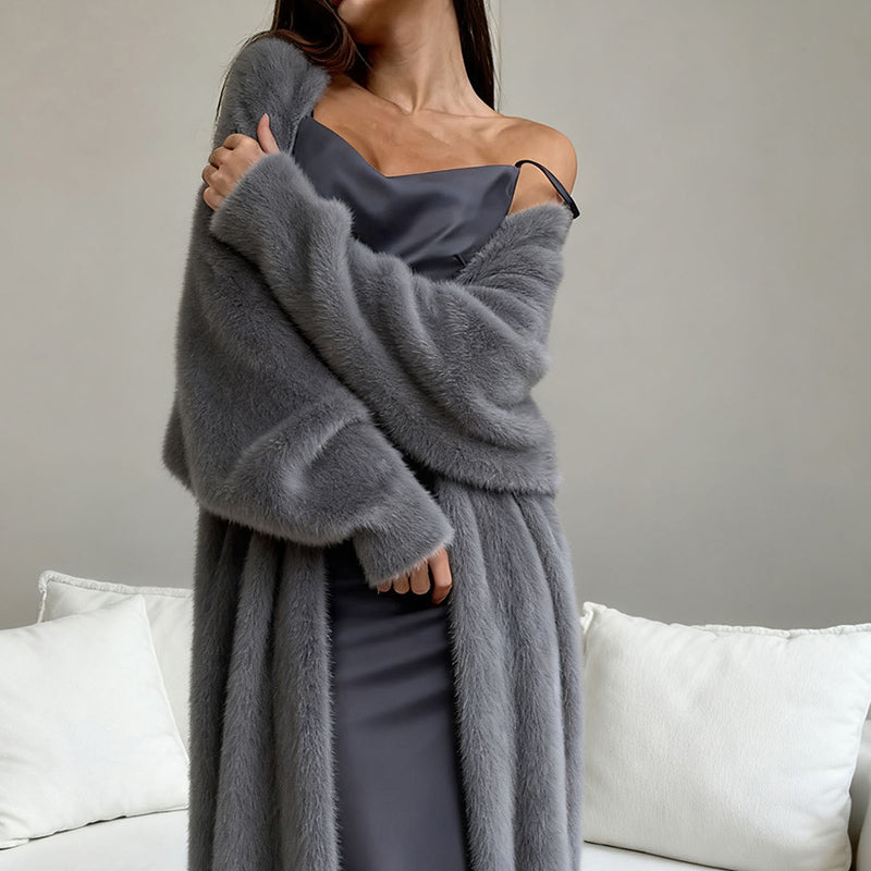 Women's Furry Long Cardigan