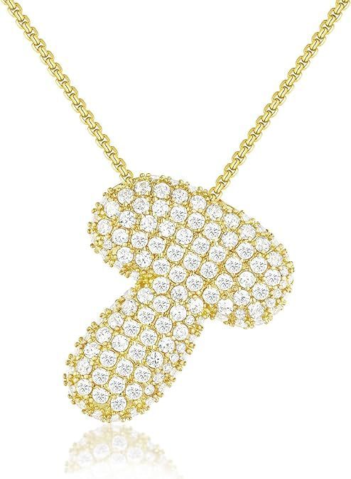Bubble Letter Pendant Necklace
