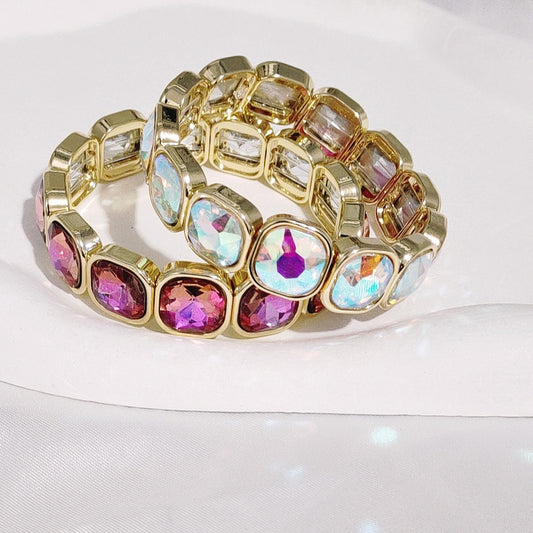 Gold Square Gem Bracelet