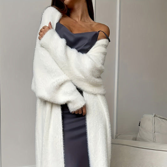 Women's Furry Long Cardigan