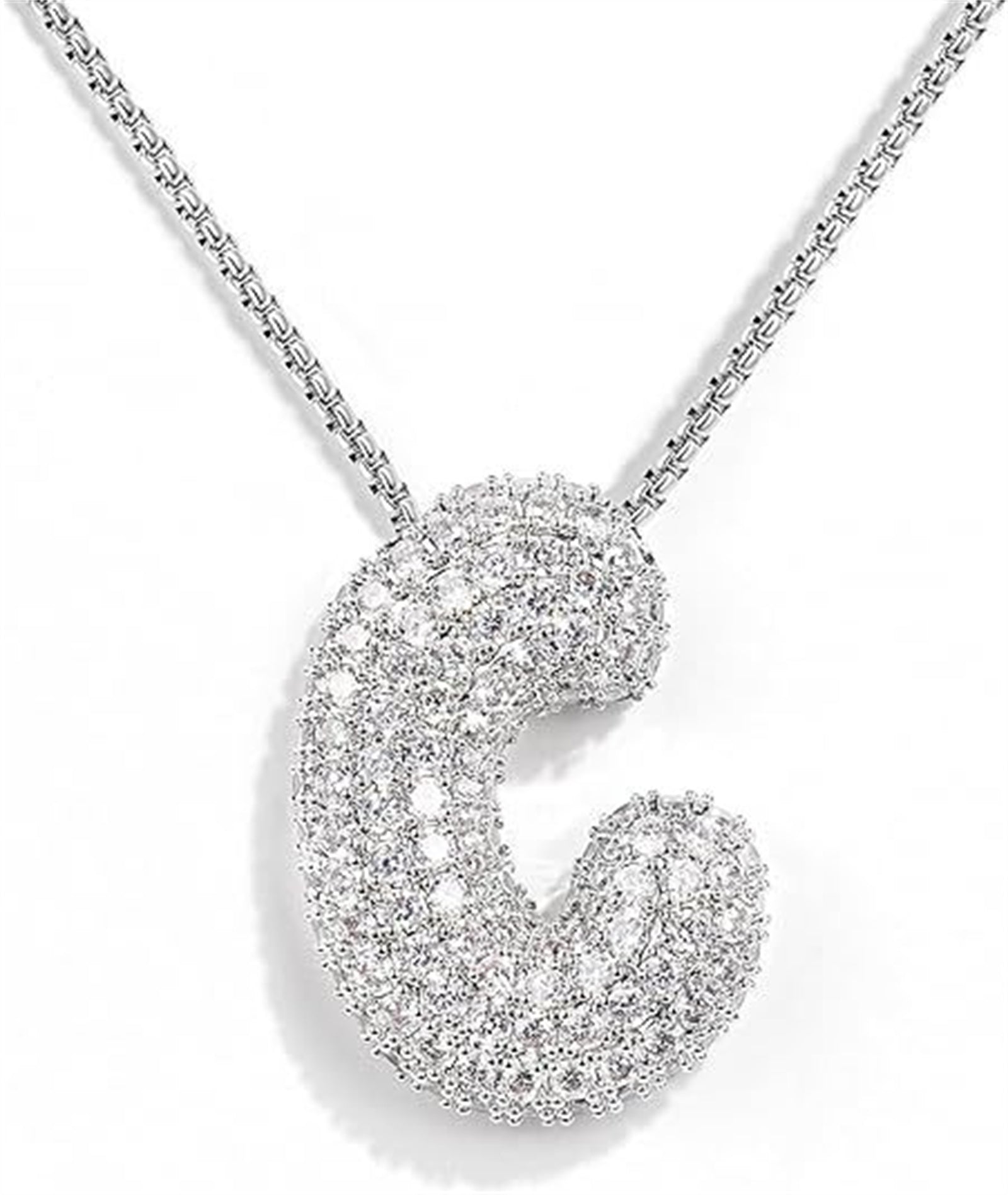 Bubble Letter Pendant Necklace