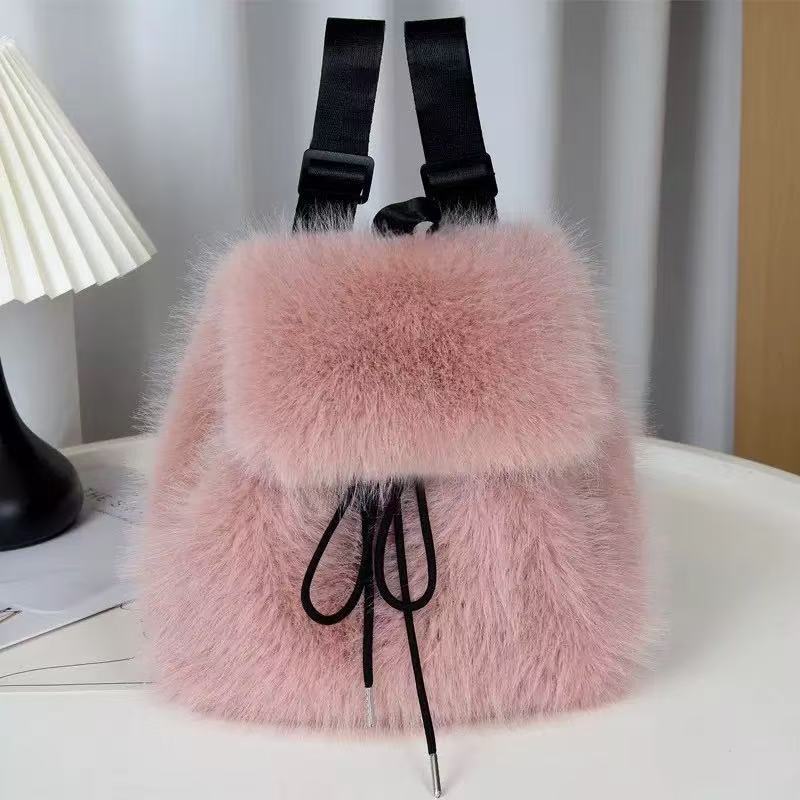 Womens Plush Bag Versatile Backpack