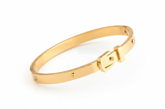 Buckle Diamond-embedded Stainless Steel Bracelet - Savge Charmz