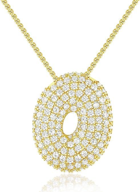 Bubble Letter Pendant Necklace