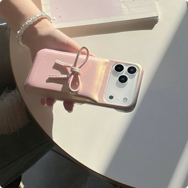 Funda de teléfono 3D con lazo estilo francés