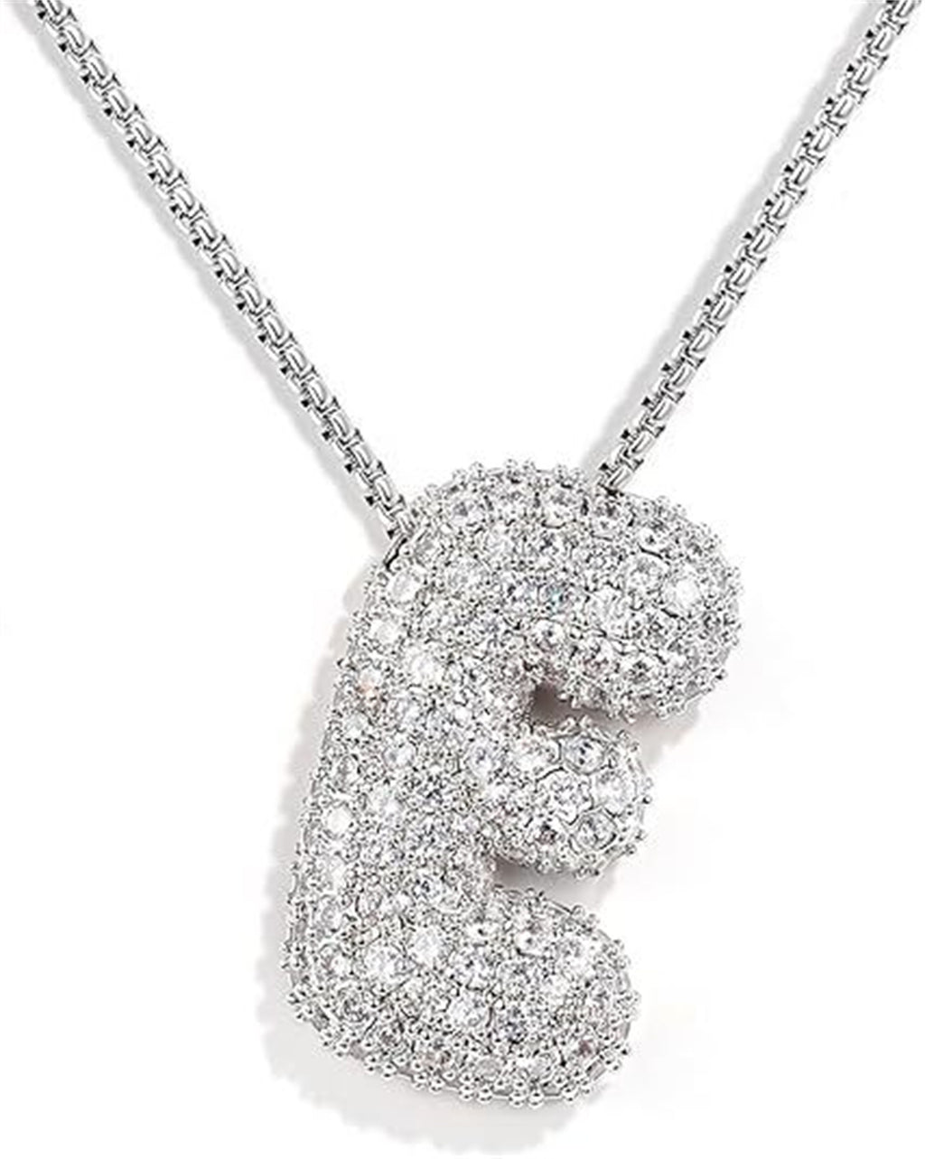 Bubble Letter Pendant Necklace
