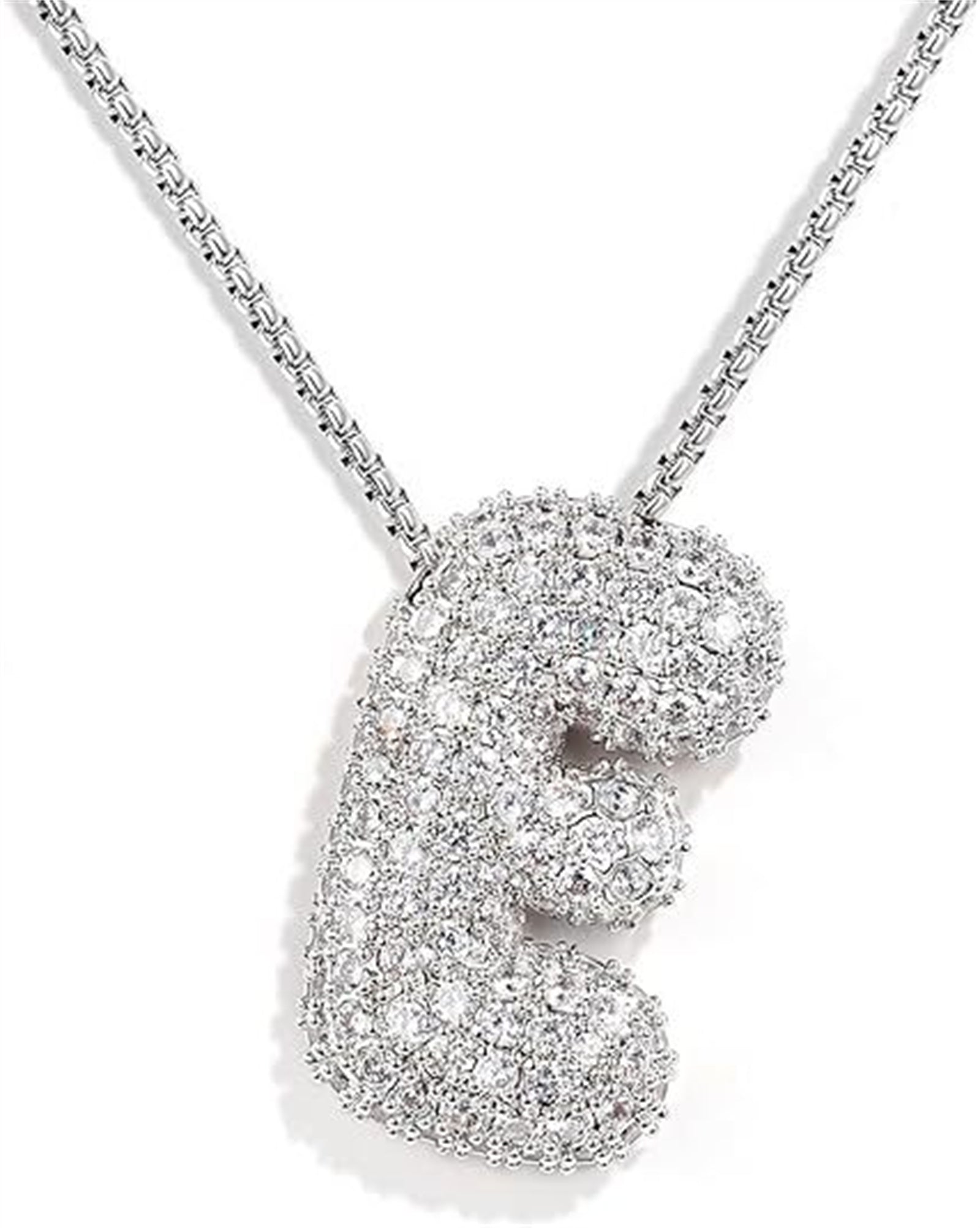 Bubble Letter Pendant Necklace