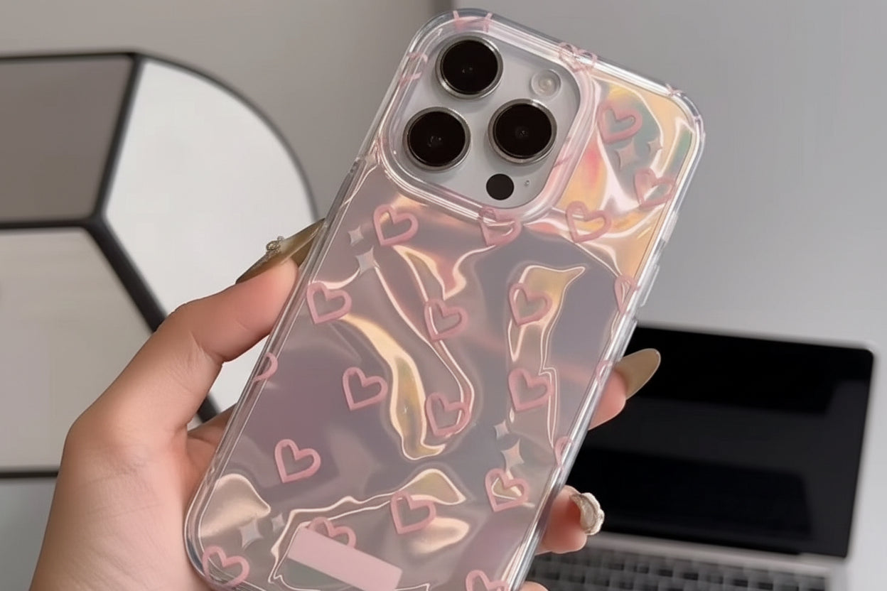 Funda de teléfono amor Corazones cayendo Ondulación de agua