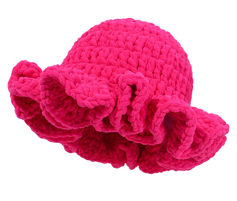 Knitted Pleated Ruffled Fashion Woolen Hat