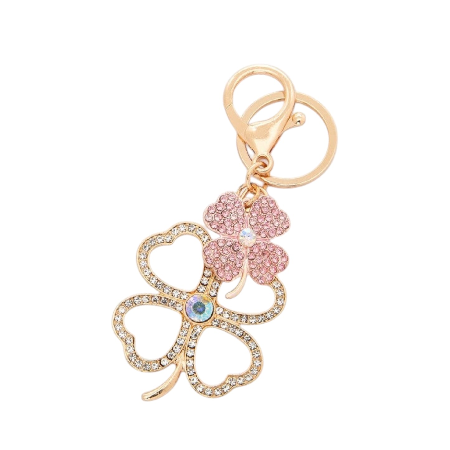 Rhinestone Four Leaf Clover Key Chain