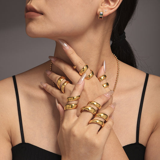 Spiral Style Stainless Steel Gold Ring by Savge Charmz