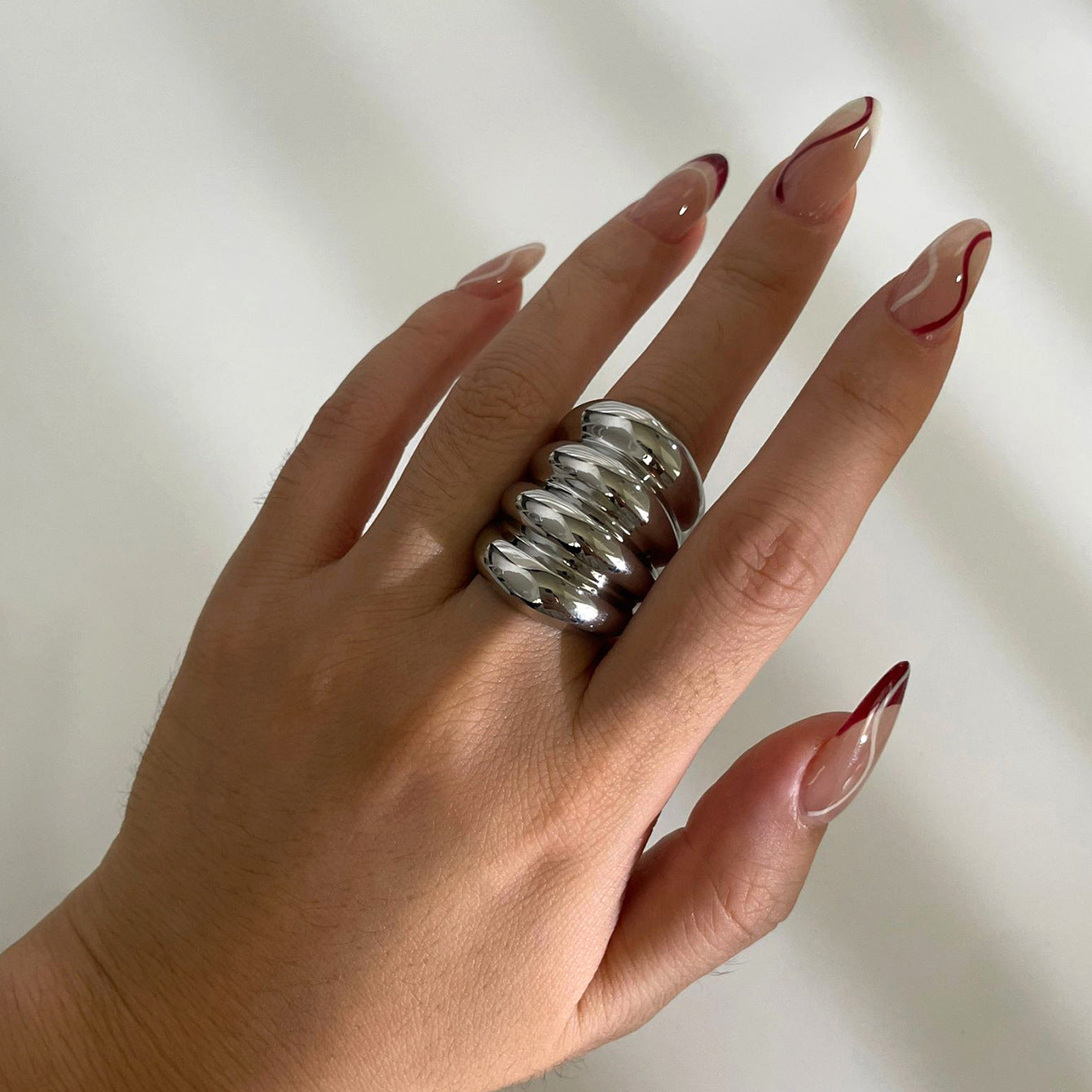 Simple Glossy Geometric Chunky Ring by Savge Charmz