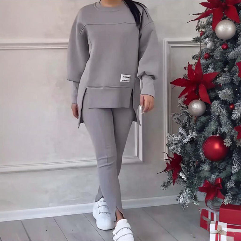 Women's Solid Color 2-Piece Set