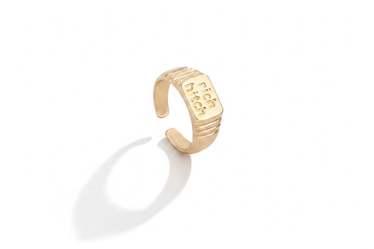 4pc Letter Cutout Heart Rings