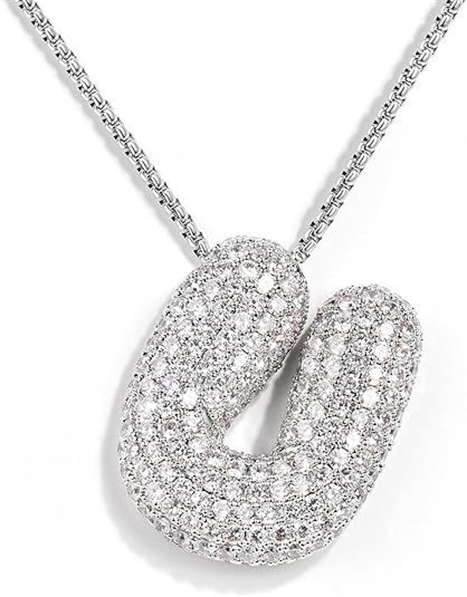 Bubble Letter Pendant Necklace