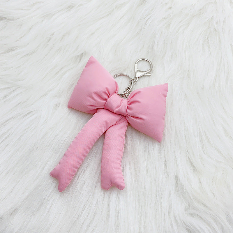 Plush Heart Bow Keychain - Savge Charmz