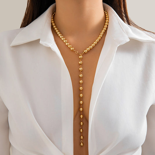 Chain Beaded Pearl Niche Necklace
