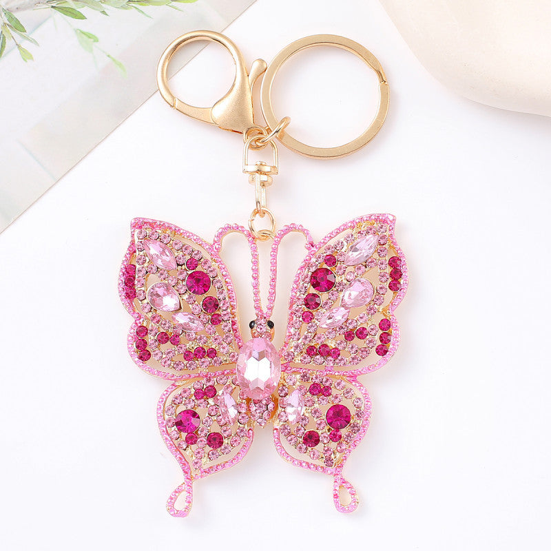 Rhinestone Butterfly Keychain Pendant - Savge Charmz