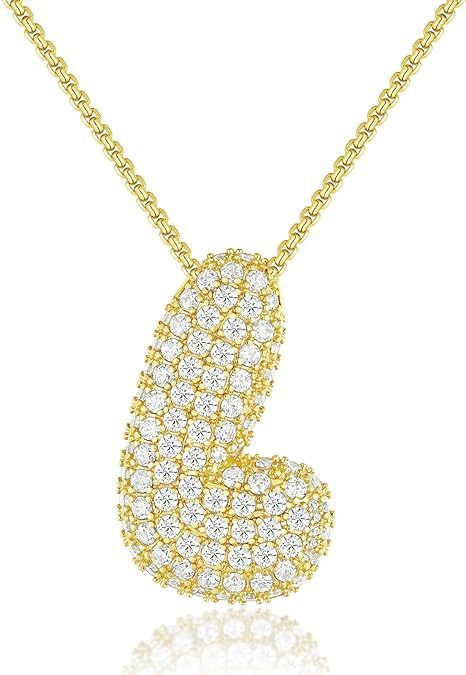 Bubble Letter Pendant Necklace