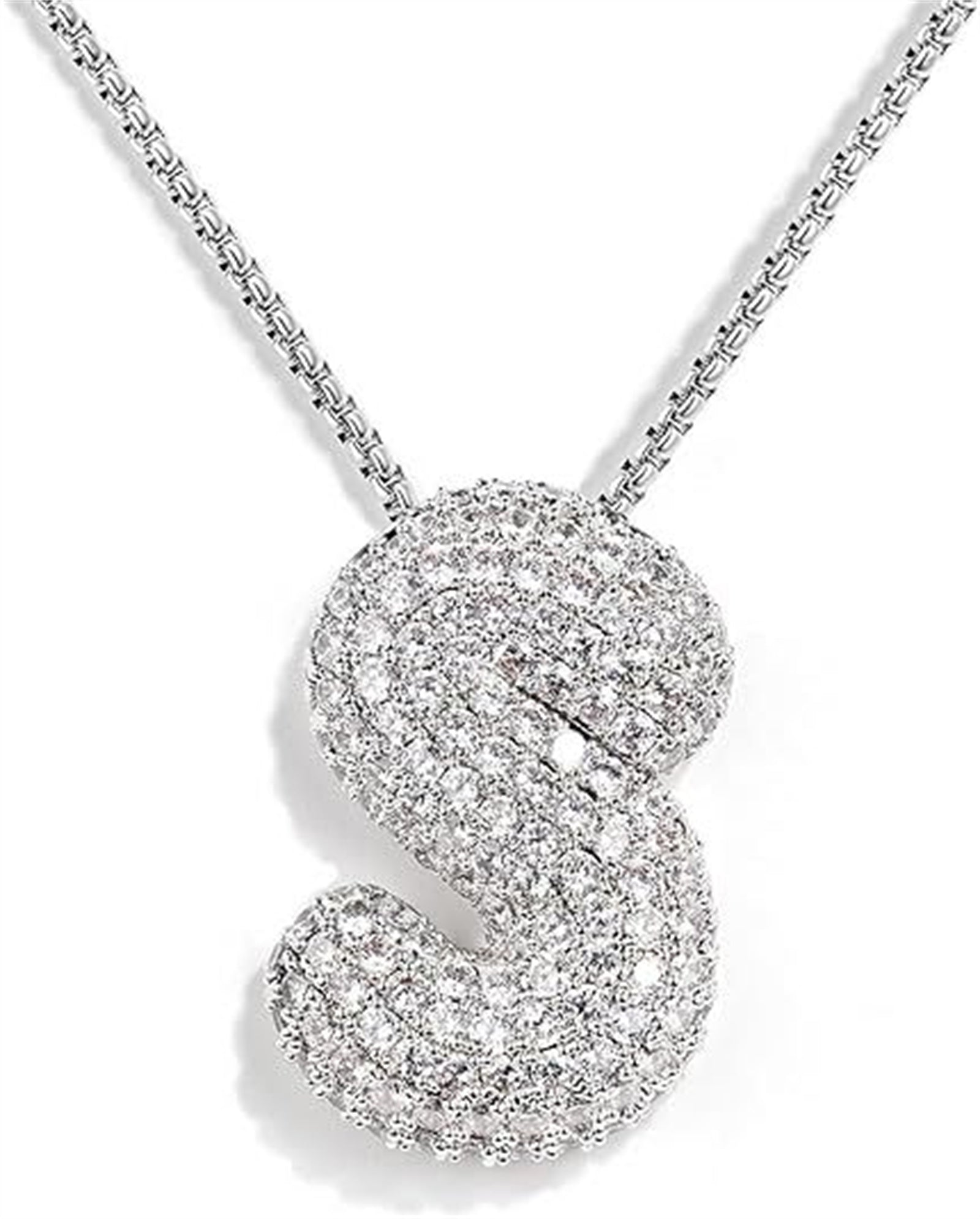 Bubble Letter Pendant Necklace