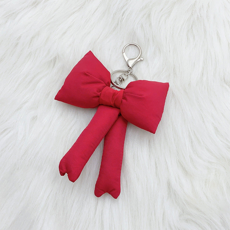 Plush Heart Bow Keychain - Savge Charmz
