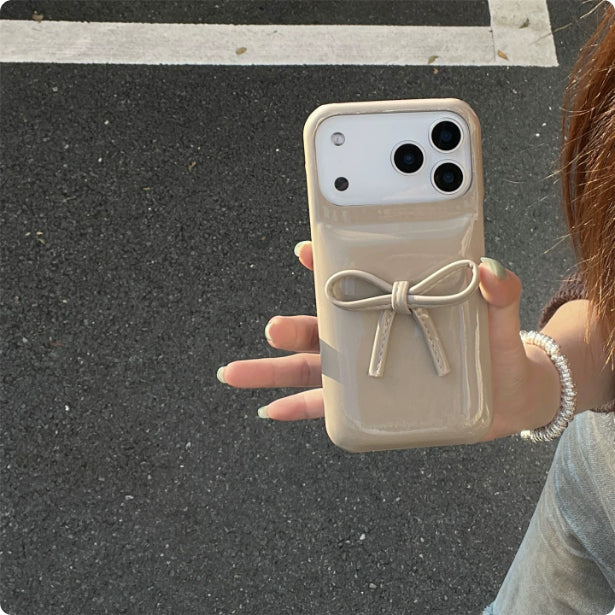 Funda de teléfono 3D con lazo estilo francés