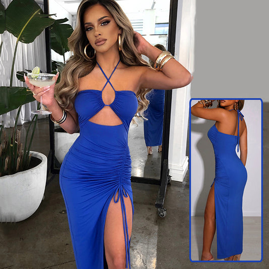 Sexy Lace-up Split Dress