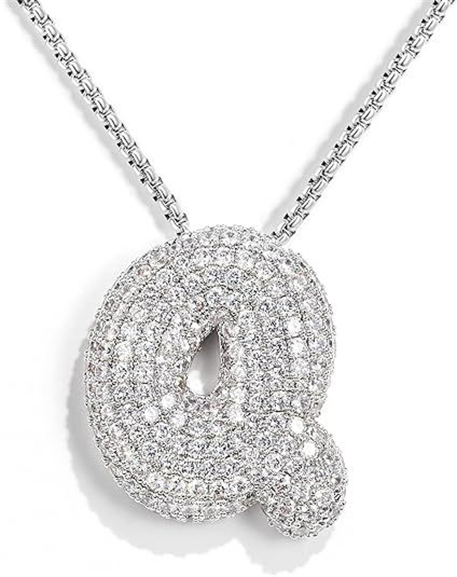 Bubble Letter Pendant Necklace