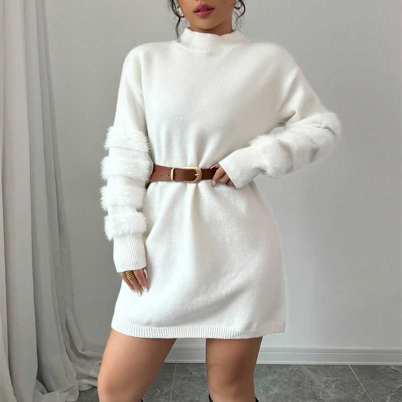 Women's Plush Long Sleeve Mini Dress