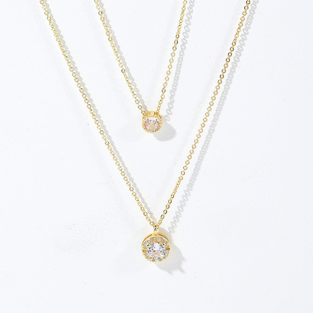 Elegant Sparkling Zircon Pendant Necklace