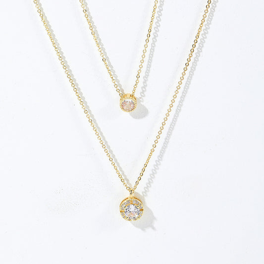 Elegant Sparkling Zircon Pendant Necklace