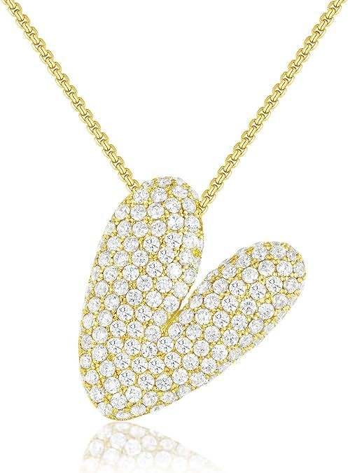 Bubble Letter Pendant Necklace