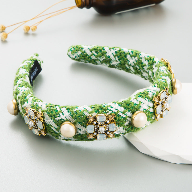 Classic Style Glass Drill Pearl Hair Band - Savge Charmz