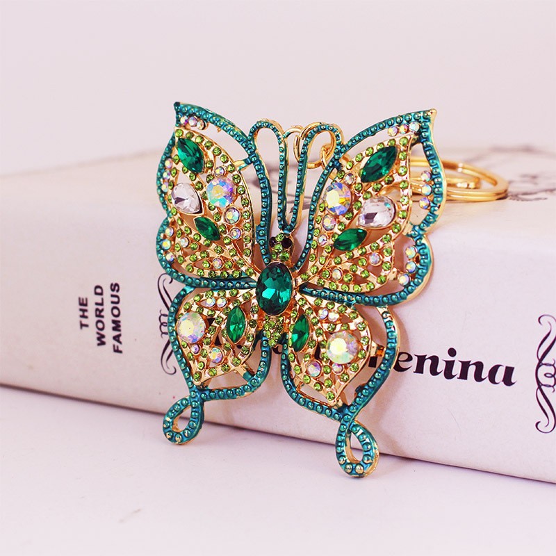 Rhinestone Butterfly Keychain Pendant - Savge Charmz