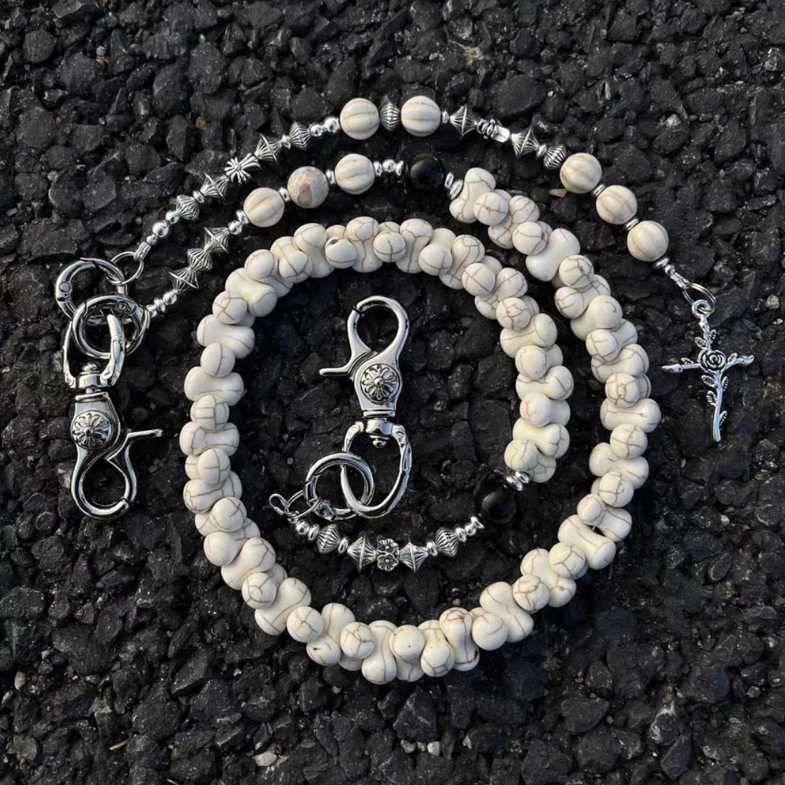Stacked Bones Wallet Chain