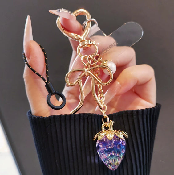 Strawberry Phone Charm Keychain