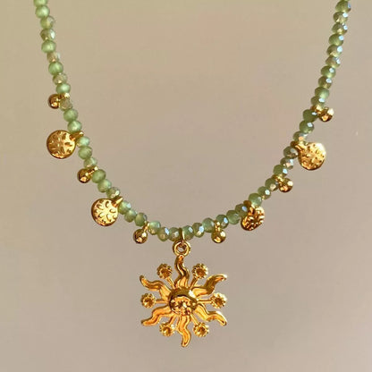 Bead Sun Pendant Necklace
