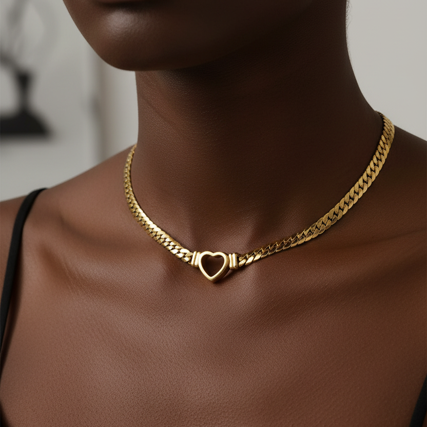 18K Gold-Plated Chain Heart Necklace
