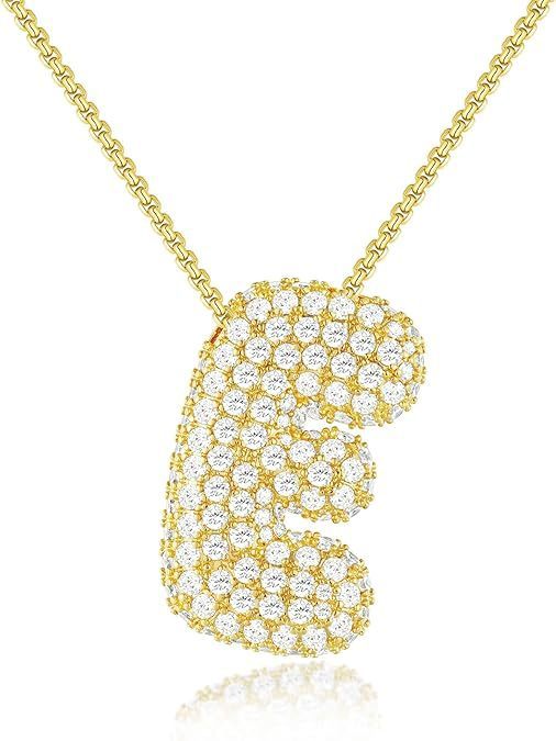 Bubble Letter Pendant Necklace