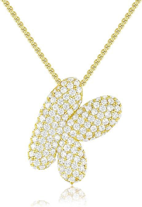 Bubble Letter Pendant Necklace